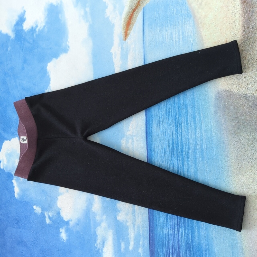 Stretchy fleeced leggings black